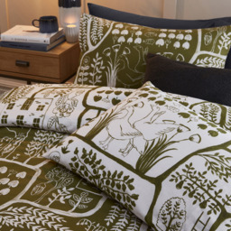 furn. Frida King Size Moss Duvet Set - Green - Wilko - thumbnail 4