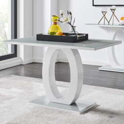 Furniturebox Lucia Valera 4 Seater Dining Set Grey Gloss and Chrome - Wilko - thumbnail 3