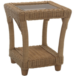 Desser Furniture Seville Light Oak Natural Rattan Lamp Table - Size: 57.0 cm x 49.0 cm x 49.0 cmcm - Brown - Wilko - thumbnail 3
