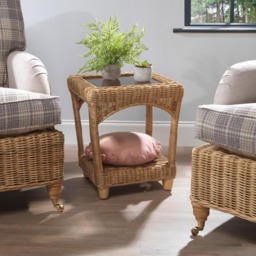 Desser Furniture Seville Light Oak Natural Rattan Lamp Table - Size: 57.0 cm x 49.0 cm x 49.0 cmcm - Brown - Wilko - thumbnail 4