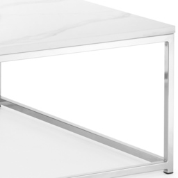 Julian Bowen Scala Chrome and White Marble Top Coffee Table - Size: 90 x 90 x 40cm - Wilko - thumbnail 6