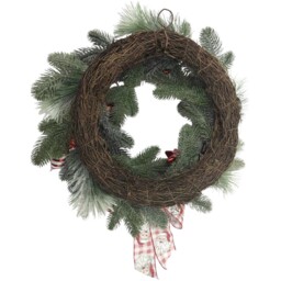 Candy Cane and Frosted Pine Wreath Green and Red - Wilko - thumbnail 4