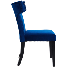 Living and Home Set of 2 Blue Linen Upholstered Dining Chairs - Cream - Wilko - thumbnail 5