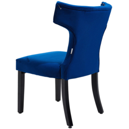 Living and Home Set of 2 Blue Linen Upholstered Dining Chairs - Cream - Wilko - thumbnail 4