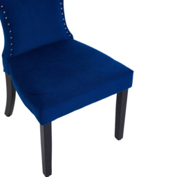 Living and Home Set of 2 Blue Linen Upholstered Dining Chairs - Cream - Wilko - thumbnail 6