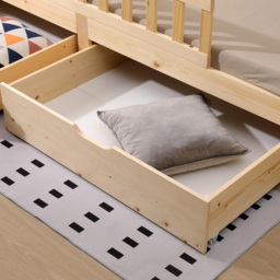 Portland Wood House 2 Drawer Natural Kids Bed Frame - Size: Single - Yellow - Wilko - thumbnail 7