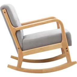 Living and Home Grey Buttoned Wooden Rocking Chair - Size: Single - Wilko - thumbnail 4
