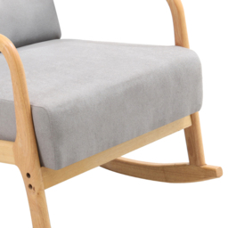 Living and Home Grey Buttoned Wooden Rocking Chair - Size: Single - Wilko - thumbnail 7