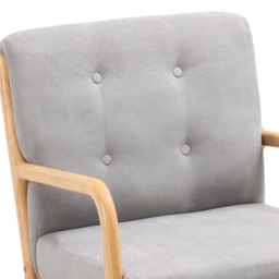 Living and Home Grey Buttoned Wooden Rocking Chair - Size: Single - Wilko - thumbnail 5
