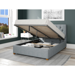 Aspire Olivier Single Sky Malham Weave Ottoman Bed - Blue - Aspire Beds - Wilko - thumbnail 3