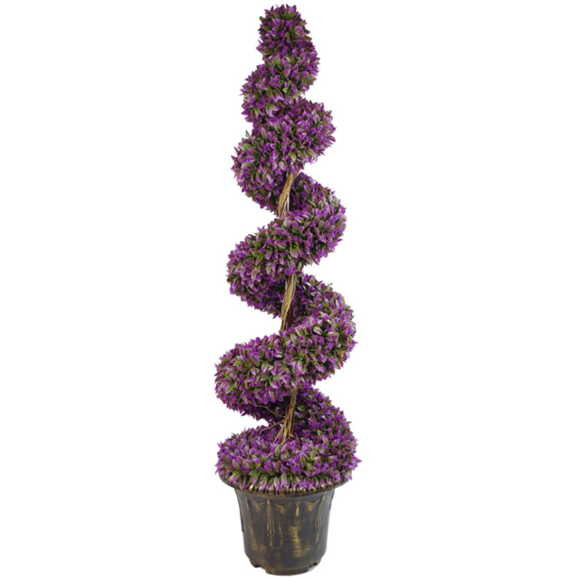 Leaf Artificial Purple Large Leaf Spiral with Decorative Planter 120cm - Size: 120 x 35 x 35cm - Wilko - image 1