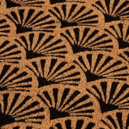 Esselle Home Black Printed Scallop Coir Doormat 75 x 45cm - Wilko - thumbnail 4