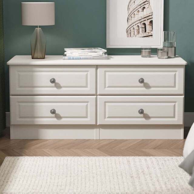 Crowndale Pembroke 4 Drawer Grey Ash Bed Box Ready Assembled - Size: 51 x 112 x 40cm - Wilko - image 1