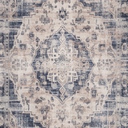 Kukoon Distressed Vintage Medallion Beige Blue Washable Rug 120 x 170cm - Wilko - thumbnail 4