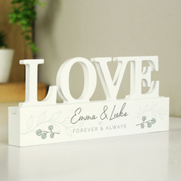 Personalised Memento Personalised Botanical Wooden Love Ornament - Size: 2 x 1 x 0.2cm - White - Wilko - thumbnail 4