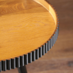 Pacific Lifestyle Hammond Natural and Black Pine Wood Side Table - Brown - Wilko - thumbnail 5