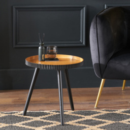 Pacific Lifestyle Hammond Natural and Black Pine Wood Side Table - Brown - Wilko - thumbnail 6