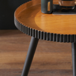Pacific Lifestyle Hammond Natural and Black Pine Wood Side Table - Brown - Wilko - thumbnail 4