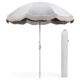 Costway White Fringe Outdoor Umbrella with Carrying Bag 1.8m - Size: 2m - Wilko - thumbnail 1