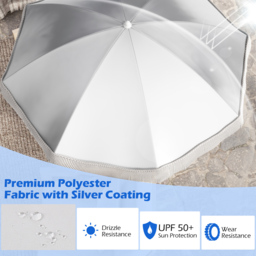 Costway White Fringe Outdoor Umbrella with Carrying Bag 1.8m - Size: 2m - Wilko - thumbnail 7