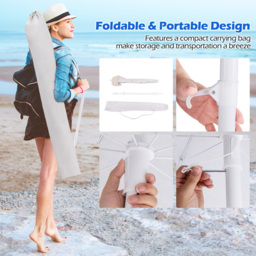 Costway White Fringe Outdoor Umbrella with Carrying Bag 1.8m - Size: 2m - Wilko - thumbnail 6