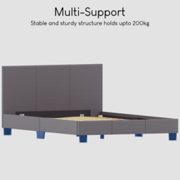 Vida Designs Lisbon King Size Grey Faux Leather Bed Frame - Wilko - thumbnail 7