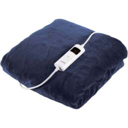 Carmen Blue Fleece Electric Heated Throw Over Blanket 160 x 130cm - Size: 160 x 130 x 1cm - Wilko - thumbnail 1