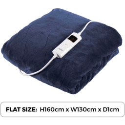 Carmen Blue Fleece Electric Heated Throw Over Blanket 160 x 130cm - Size: 160 x 130 x 1cm - Wilko - thumbnail 7