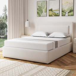 Artemis Home Weston King Size Beige Linen Upholstered Ottoman Bed - Wilko - thumbnail 1