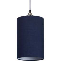 Lighting Collection Yates Navy Cylinder Lamp Shade 16cm - Size: 26 x 17 x 17cm - Wilko