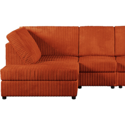 Luxor 4 Seater Orange Jumbo Cord Left Hand Facing Full Back L Shaped Corner Sofa Set - Wilko - thumbnail 4