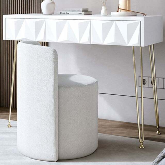 CARME Home Claudia White and Gold Dressing Table - Size: 29 x 51.5 x 114cm - Wilko - image 1