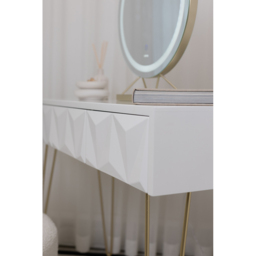 CARME Home Claudia White and Gold Dressing Table - Size: 29 x 51.5 x 114cm - Wilko - thumbnail 5