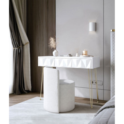 CARME Home Claudia White and Gold Dressing Table - Size: 29 x 51.5 x 114cm - Wilko - thumbnail 7