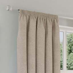 Enhanced Living Dallas Natural Thermal Blackout Pencil Pleat Curtains 117 x 229cm - Cream - Wilko - thumbnail 3