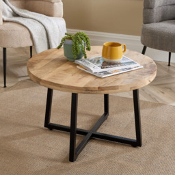 Home Source Modesto Mango Wood Round Coffee Table - Size: 44 x 70 x 70cm - Brown - Wilko - thumbnail 7