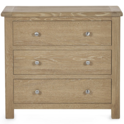 Julian Bowen Memphis 3 Drawer Limed Oak Chest of Drawers - Wood - Wilko - thumbnail 4