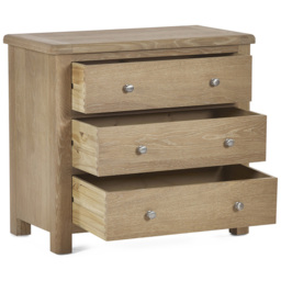 Julian Bowen Memphis 3 Drawer Limed Oak Chest of Drawers - Wood - Wilko - thumbnail 5
