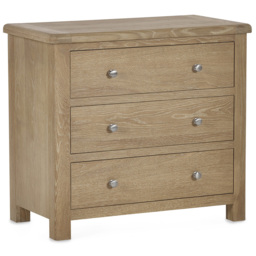 Julian Bowen Memphis 3 Drawer Limed Oak Chest of Drawers - Wood - Wilko - thumbnail 3
