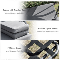 Outsunny 3 Seater 2 in 1 Grey Swing Chair with Canopy - Wilko - thumbnail 7