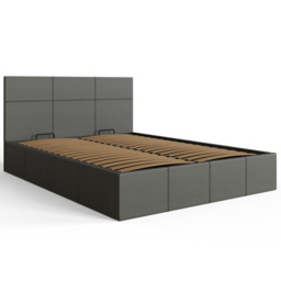 GFW King Size Grey Faux Leather Side Lift Ottoman Bed with Bonnell Mattress - Wilko - thumbnail 4