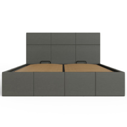 GFW King Size Grey Faux Leather Side Lift Ottoman Bed with Bonnell Mattress - Wilko - thumbnail 6