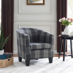 Home Detail Canberra Grey Tartan Tub Chair - Size: Single - Wilko - thumbnail 6