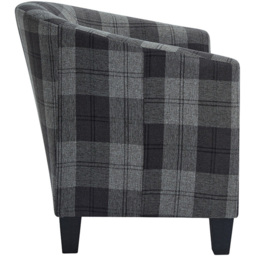 Home Detail Canberra Grey Tartan Tub Chair - Size: Single - Wilko - thumbnail 4
