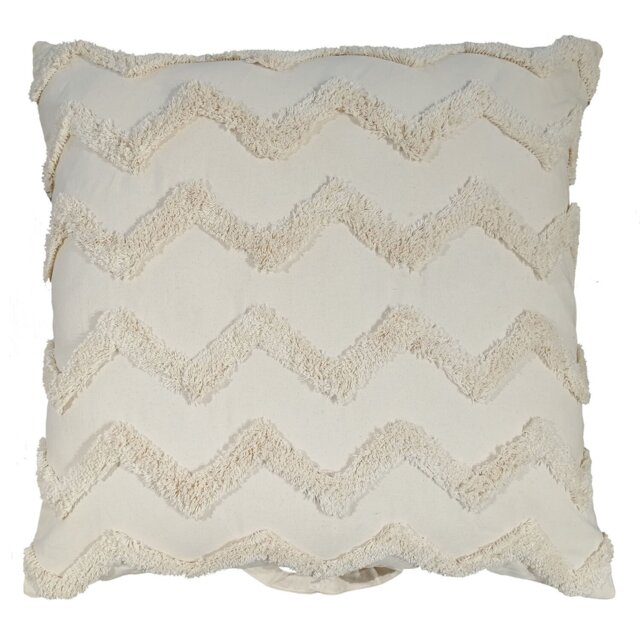 Kimana Tufted Floor Cushion - Natural - Size: 80 x 80cm - Wilko