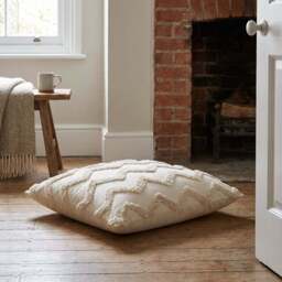 Kimana Tufted Floor Cushion - Natural - Size: 80 x 80cm - Wilko - thumbnail 4