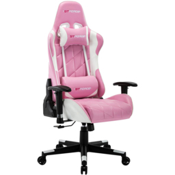 Furniture Online Pro Gt Pink Faux Leather Reclining Gaming Chair - Size: 128 x 67 x 53cm - Wilko - thumbnail 3