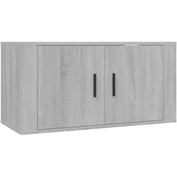 vidaXL 2 Door Grey Sonoma Wall Mounted TV Cabinet - Size: 40 x 80 x 34.5cm - Wilko - thumbnail 3