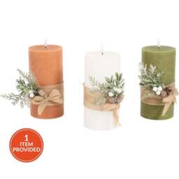 Hessian Pine LED Candle - Wilko
