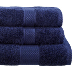 Imperial Hotel Quality Navy Combed Cotton Turkish Bath Mat - Size: 50 x 80 x 4cm - Blue - Wilko - thumbnail 3